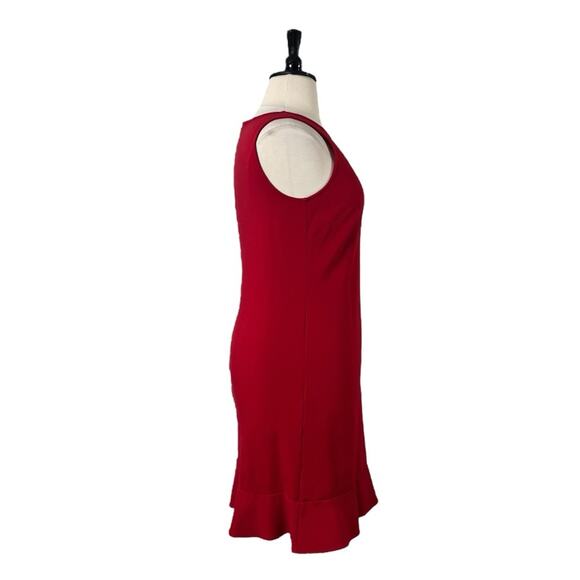 Lands’ End Shift Dress Ruffle Hem Ponte Knit Cherry Red Women’s Plus Size 14 - Picture 3 of 11